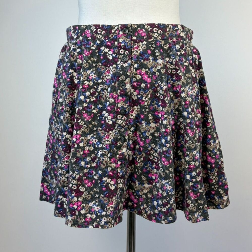 American Eagle Button Down Mini Disty Floral Skirt L Cottage ASO Bonnie Bennett